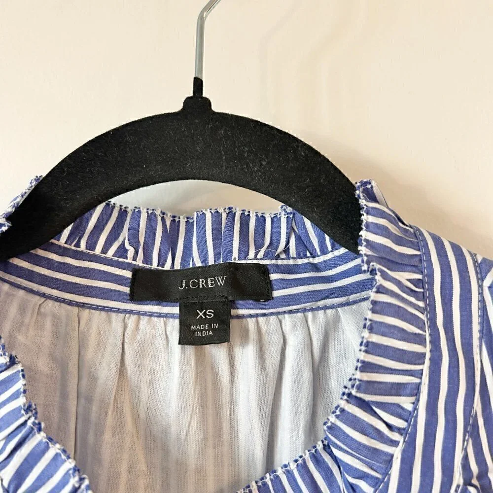 J. Crew Sleeveless Tiered Popover Dress in Mixed Stripe Size XS NWOT
